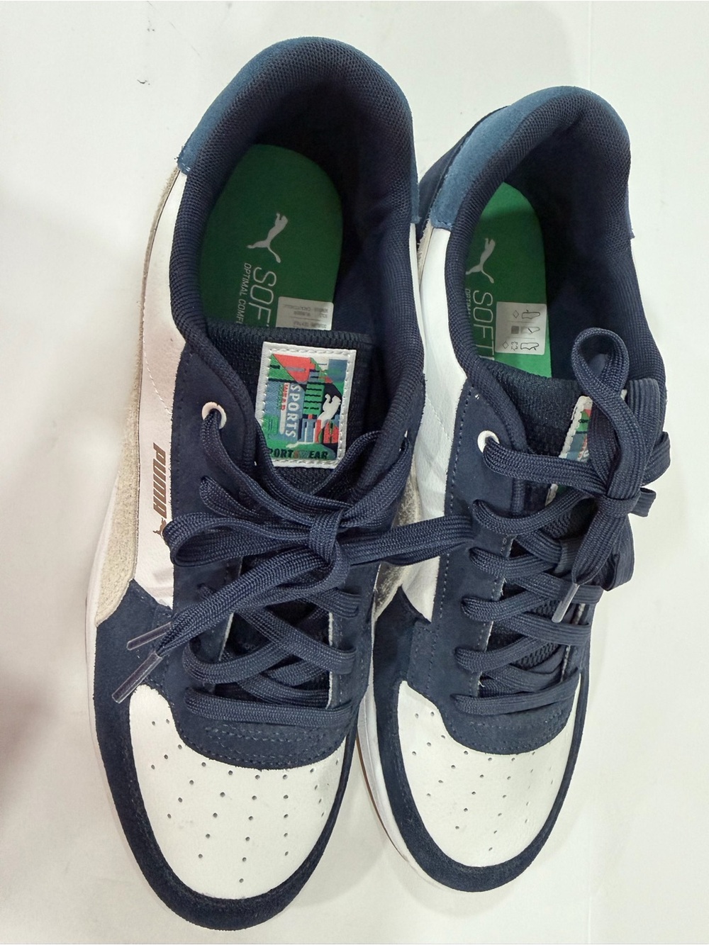 Puma Navy, White & Beige Low-Top Sneakers - Picture 7 of 8